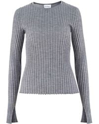 SALANIDA - Brera 100% Merino Long-sleeve Top Light Grey - Lyst