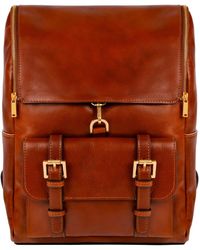 Time Resistance - Large Leather Backpack Cognac - Lyst