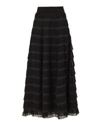 Julia Allert - Striped High Waist Ankle Length Skirt - Lyst
