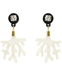 Gissa Bicalho - Acrylic Handmade Earring Coral And Strass Nacre - Lyst