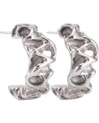 LINYA JEWELLERY - Alveo Textured Hoop Earrings - Lyst