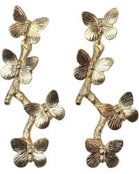 The Pink Reef - Butterfly Twig Earring - Lyst