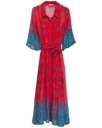 Niza - Short Sleeve Midi Shirt Dress - Lyst