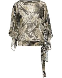 Conquista - Print Chiffon Batwing Top - Lyst