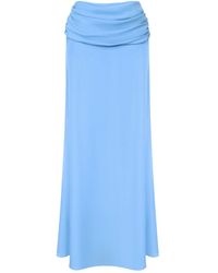 POST MERIDIEM - Chiffon Maxi Skirt With Draping - Lyst