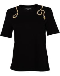 House of Laines London - Laines Couture Embellished & Wrap Around Snake T-Shirt - Lyst