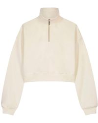 VLD - Neutrals Runyon Cropped Quarter-Zip Sweatshirt - Lyst