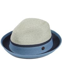 Dasmarca Hats - Dasmarca Verona Aqua Lightweight Summer Two Tone Straw Fedora Hat For And - Lyst