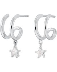 Scream Pretty - Illusion Hoop Earrings With Star Drop - Lyst
