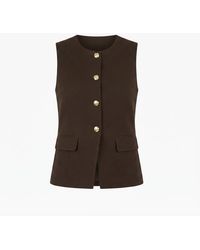 Yumi' - Long Line Button Waistcoat Top - Lyst