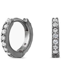 SALLY SKOUFIS - Light Huggie Earrings With Made Cz Diamond Stimulant - Lyst