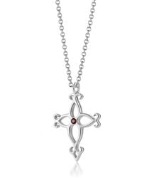 Unaloe - Soul Cross Sterling Necklace With Ruby – Religious Jewelry - Lyst
