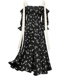 Julia Allert - Off-Shoulder Midi Dress With Contrast Straps – Print - Lyst