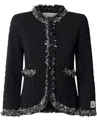 The Extreme Collection - Jacket With Metallic And Frayed Trims - Lyst