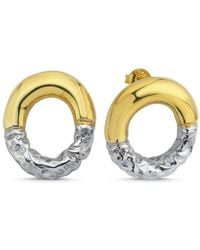 LINYA JEWELLERY - Rety Double Color Oval Earrings - Lyst