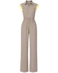 Smart and Joy - Sleeveless Shirt Collar Jumpsuit With Belt - Lyst