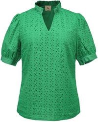 Smart and Joy - Eyelet Cotton Lace Loose Blouse - Lyst