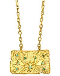 Myrto Katramadou Jewellery - Lotus Necklace Plated -Emerald - Lyst