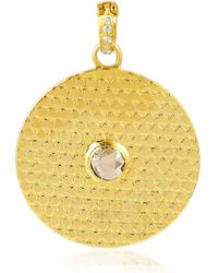 Artisan - 14k Yellow Gold Natural Diamond Designer Pendant - Lyst