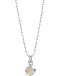 Nellou Jewellery - Neutrals Gem Dot Birthstone Necklace June Moonstone Sterling - Lyst