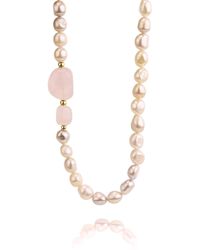 MOUNIR LONDON - Pearl Rose Quartz Necklace Statement Necklace - Lyst