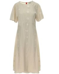 Silvia Serban - Neutrals 3D Flowers Dress With Negligee - Lyst