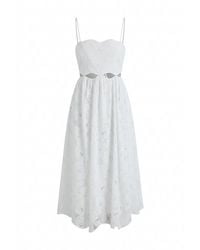 Rue Les Createurs - Thin Strap Midi Flared Dress - Lyst