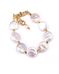 Mineralgems•Studio - Bracelet With Flat Pearls - Lyst