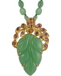 Emma Chapman Jewels - Tamarind Hand-Carved Chrysoprase Tourmaline Pendant - Lyst
