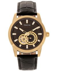 Heritor - Davidson Semi-skeleton Leather-band Watch With Seconds Sub-dial - Lyst