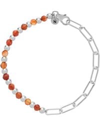 Nellou Jewellery - Carnelian Gem Shine Bracelet Sterling - Lyst