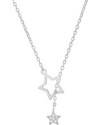Kylie Harper - Diamond Cz Dangling Stars Lariat Y Necklace - Lyst