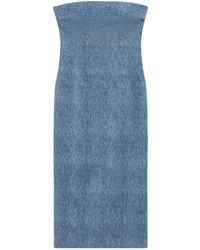 Nocturne - Stone-Detail Strapless Midi Dress - Lyst