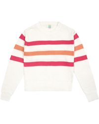ALOFT - Sennen Coral Stripe Crew Neck - Lyst