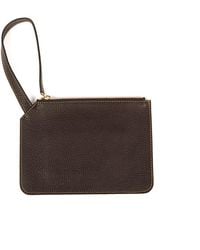 SJW BAGS LONDON - Marissa Leather Clutch/Wristlet- Dark Chocolate - Lyst