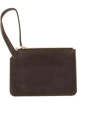 SJW BAGS LONDON - Marissa Leather Clutch/Wristlet- Dark Chocolate - Lyst