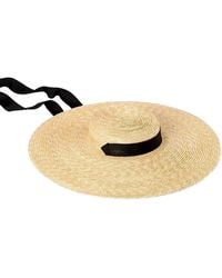 Chanel Joan Elkayam - Neutrals Handmade Wide Brim Natural Straw Hat - Lyst