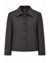 Stovaria - Deep Himalayan Yak Wool Cropped Statement Jacket - Lyst