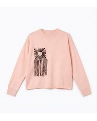 Tantra Spain Sl - Knitted Sweater With Pocket And Crochet Detail - Lyst