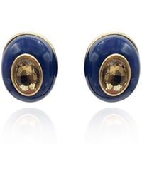 Michael Nash Jewelry - Stephanie Lapis Resin Pierced Earring With Topaz Glass Stone - Lyst