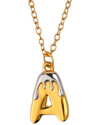 Zynnia Collective - Two Tone Bubble Initial Necklace - Lyst