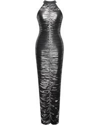 Miss Circle New York - Abril Ruched Glitter Backless Gown - Lyst