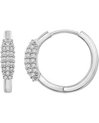 Diamonbliss - Marilyn Monroe Front Pave Hoop Earrings - Lyst
