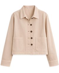 Yumi' - Neutrals Canvas Jacket With Patch Pockets - Lyst