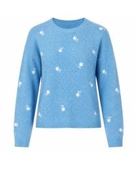 Yumi' - Daisy Embroidered Relaxed Jumper - Lyst