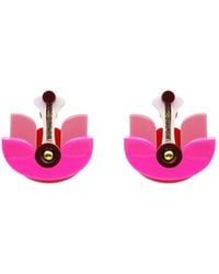 Gissa Bicalho - Handmade Acrylic Earring Short Lotus Flower - Lyst