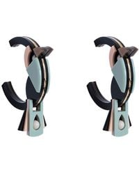 Gissa Bicalho - Handmade Acrylic Earrings Hoops Birds Pale - Lyst