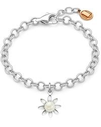 Unaloe - Sterling Daisy Bracelet With Mother Of Pearl – Elegant Fashion Jewelry - Lyst