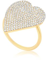 SHYMI - Pave Heart Ring - Lyst