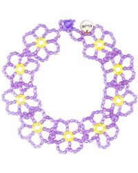 Tillie Beads - Blossom Flat Open Flower Bead Necklace - Lyst